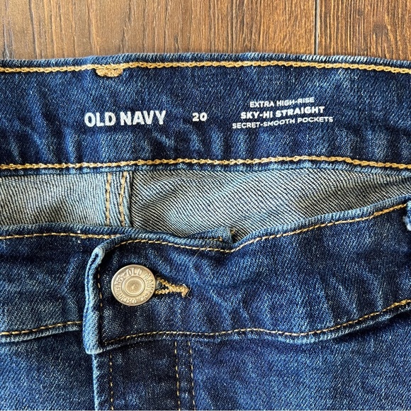 Old Navy extra high-rise sky high straight jeans SZ 20 - Picture 4 of 5